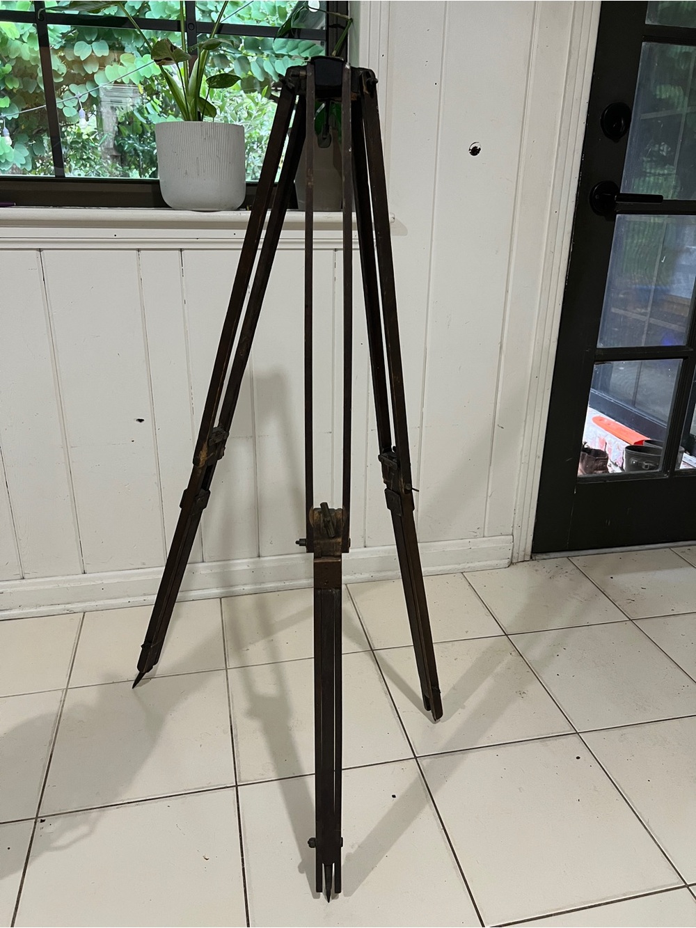 Antique / Vintage Wood & Brass Surveyor’s Tripod